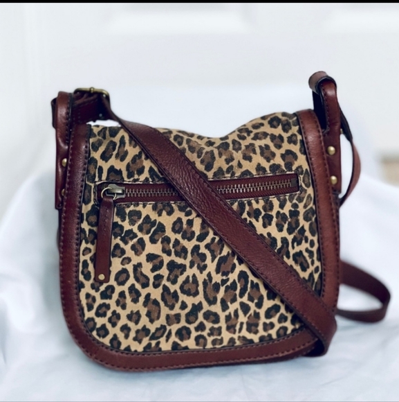 Fossil Handbags - Vintage Fossil Animal Print Crossbody Leather